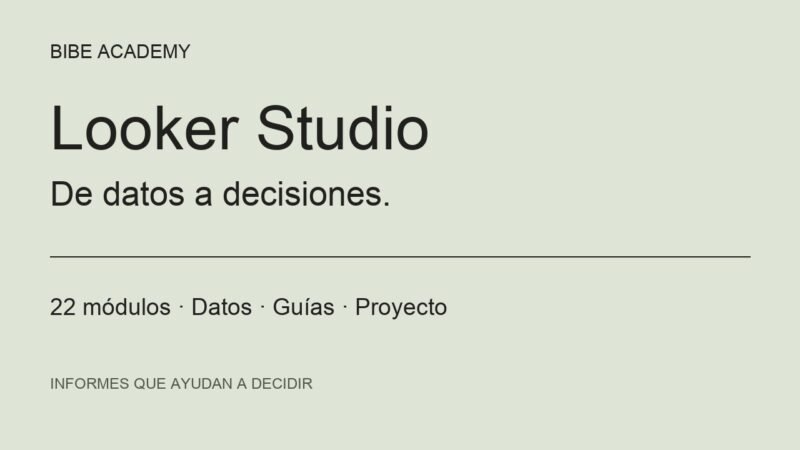 Looker Studio profesional: informes, datos y decisiones